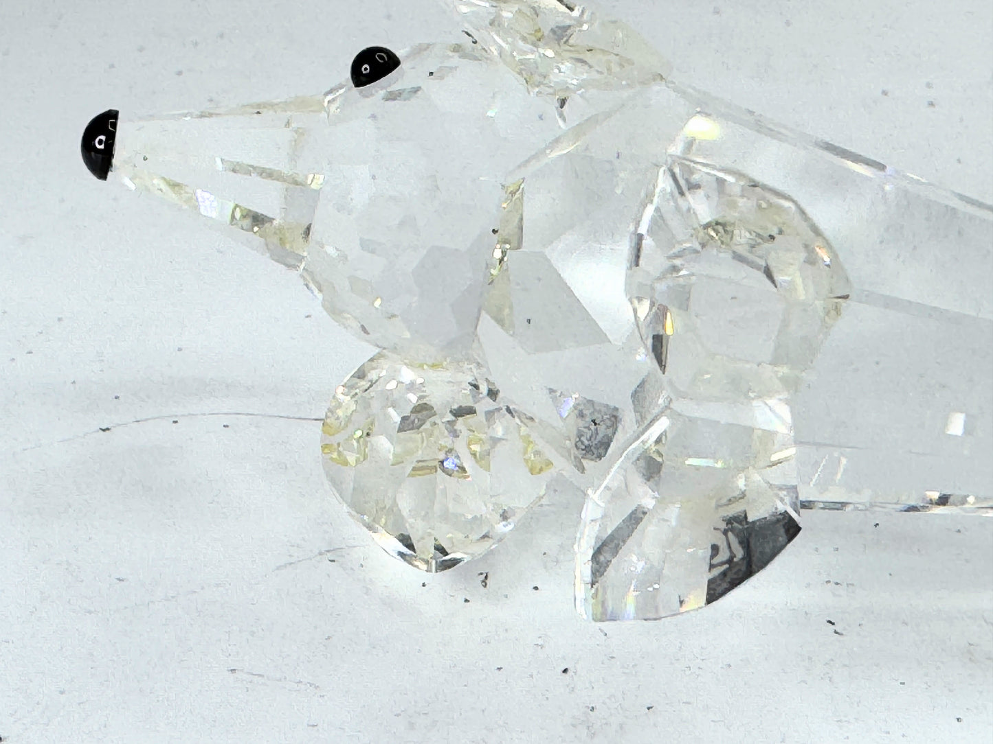 Swarovski Crystal Dachshund Miniature with Metal Tail Figurine MIB 2.5" S233