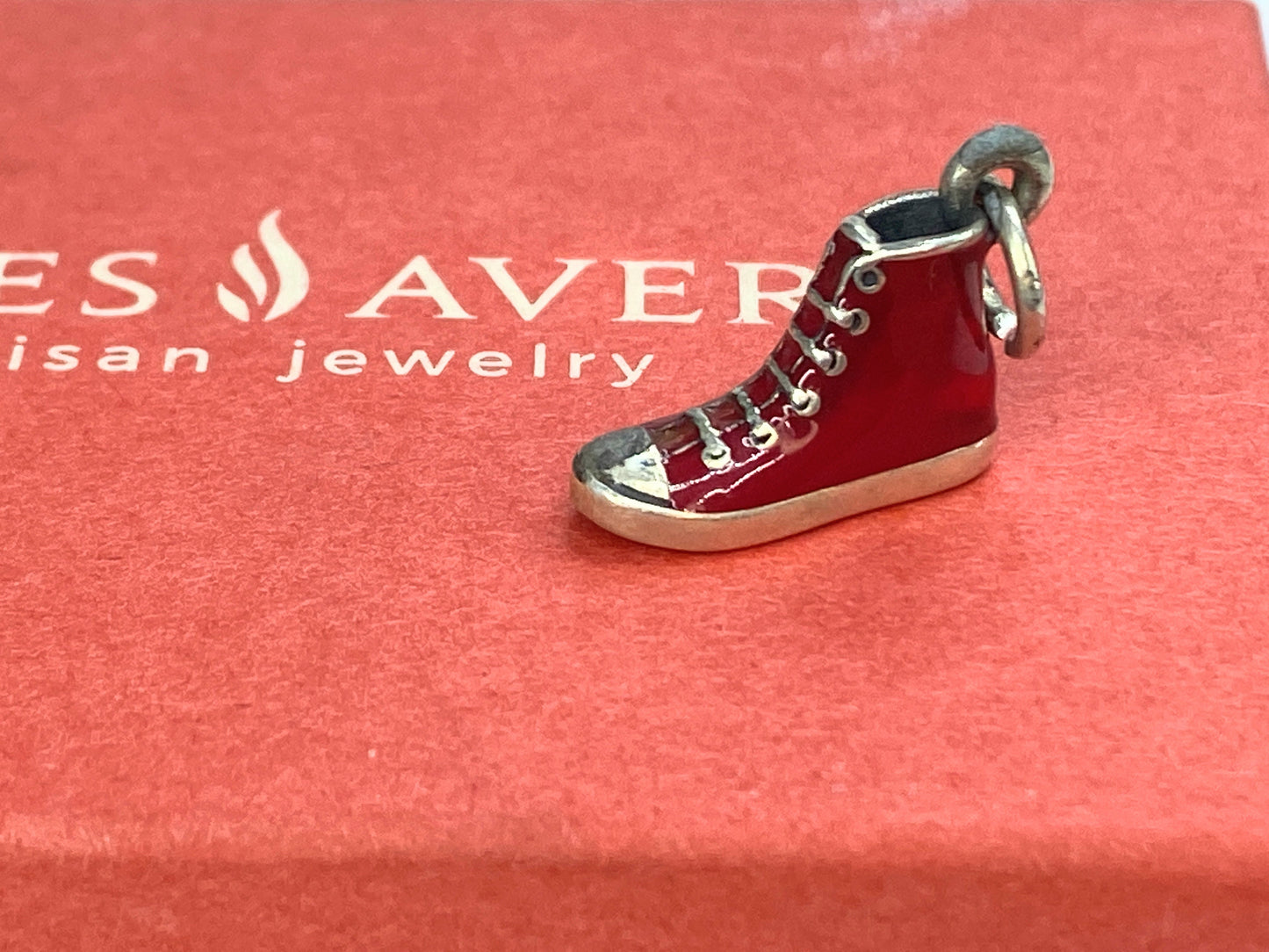 James Avery Sterling Silver 3D Red Enamel High Top Converse Shoe Charm JR9816