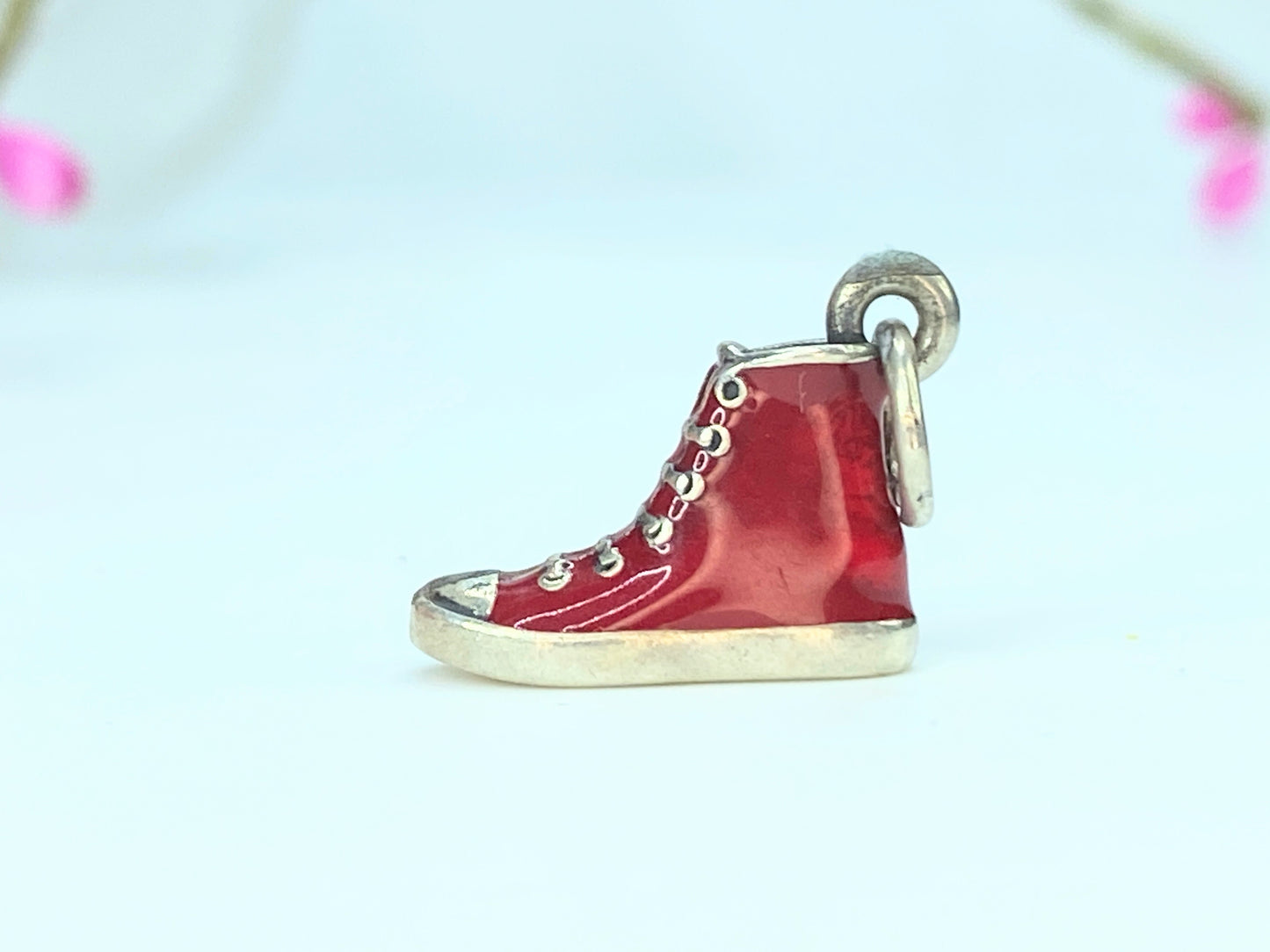 James Avery Sterling Silver 3D Red Enamel High Top Converse Shoe Charm JR9816