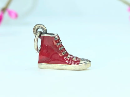 James Avery Sterling Silver 3D Red Enamel High Top Converse Shoe Charm JR9816