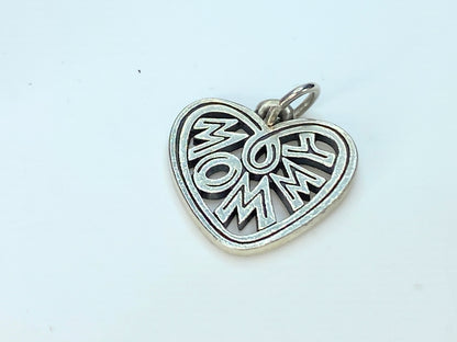 James Avery Sterling Silver "Mommy" Heart Charm 2.9g JR9818