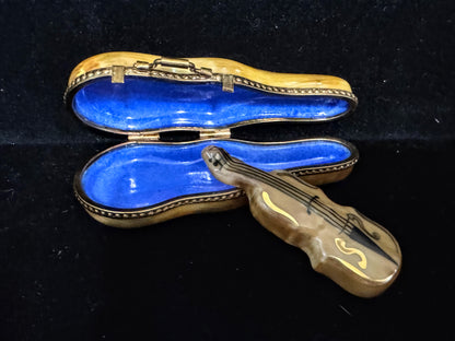 Limited Edition Limoges Violin Case Trinket mini Violin Peint Main 34/250 A1112