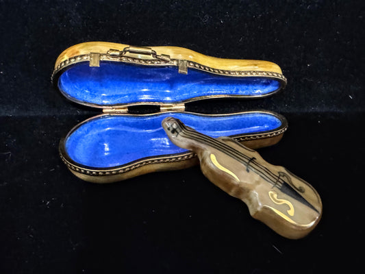 Limited Edition Limoges Violin Case Trinket mini Violin Peint Main 34/250 A1112