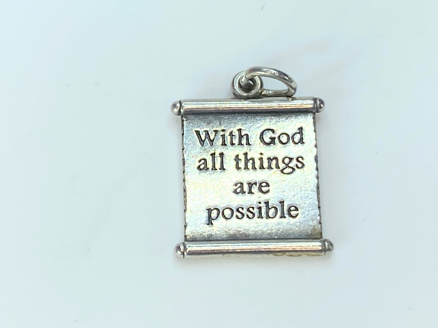 James Avery With God All Things Are Possible Scripture Scroll Sterling JR9819