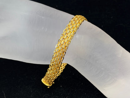 Italian 14k Yellow Gold 9.5mm Bismark-Link bracelet