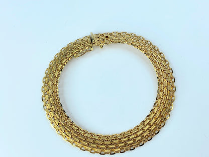 Italian 14k Yellow Gold 9.5mm Bismark-Link bracelet