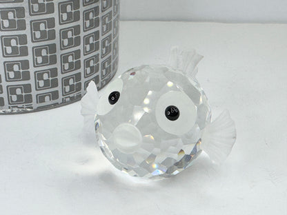 Retired Swarovski Crystal large Blowfish Fish Figurine South Sea w/box S189