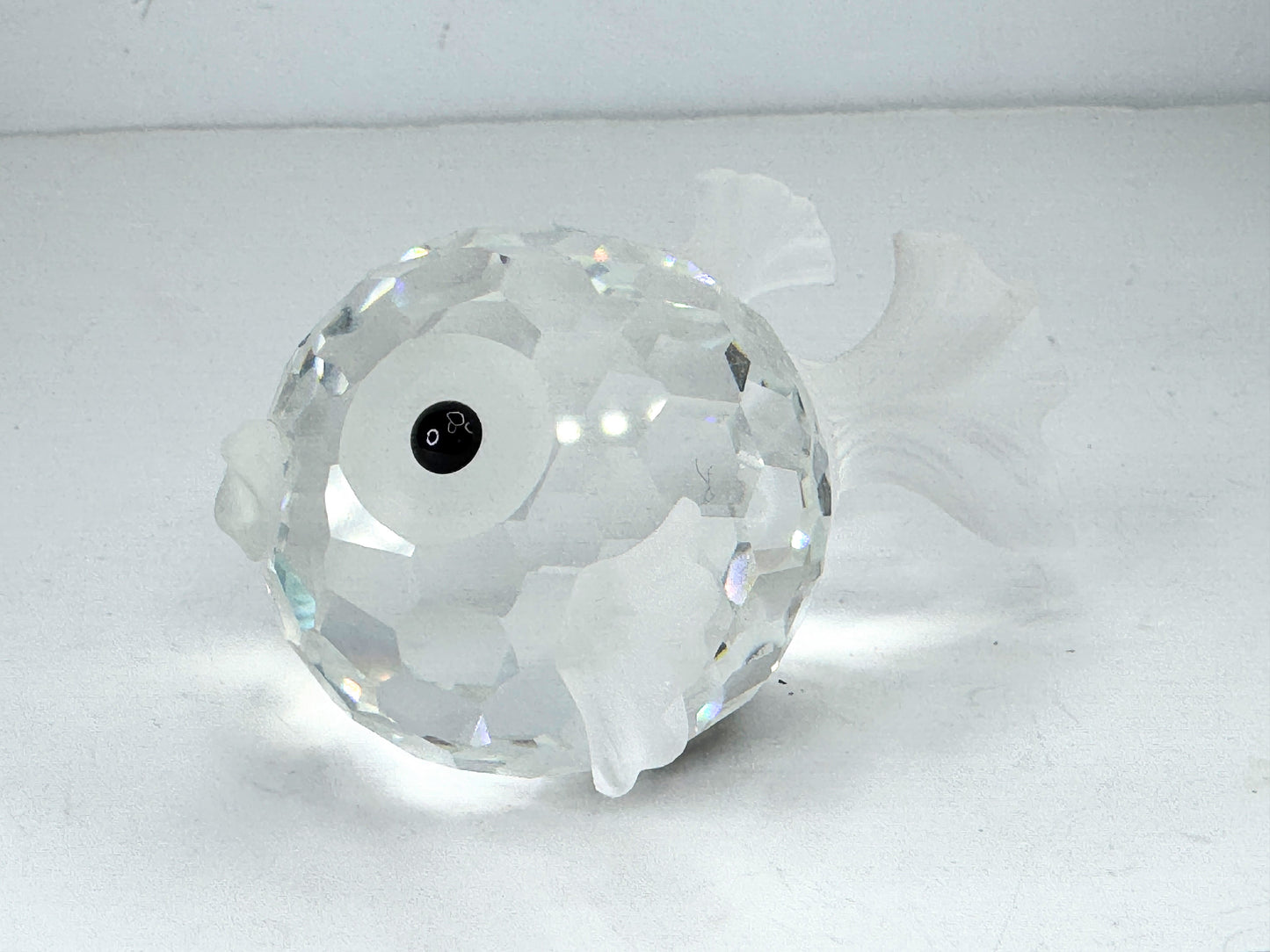 Retired Swarovski Crystal large Blowfish Fish Figurine South Sea w/box S189