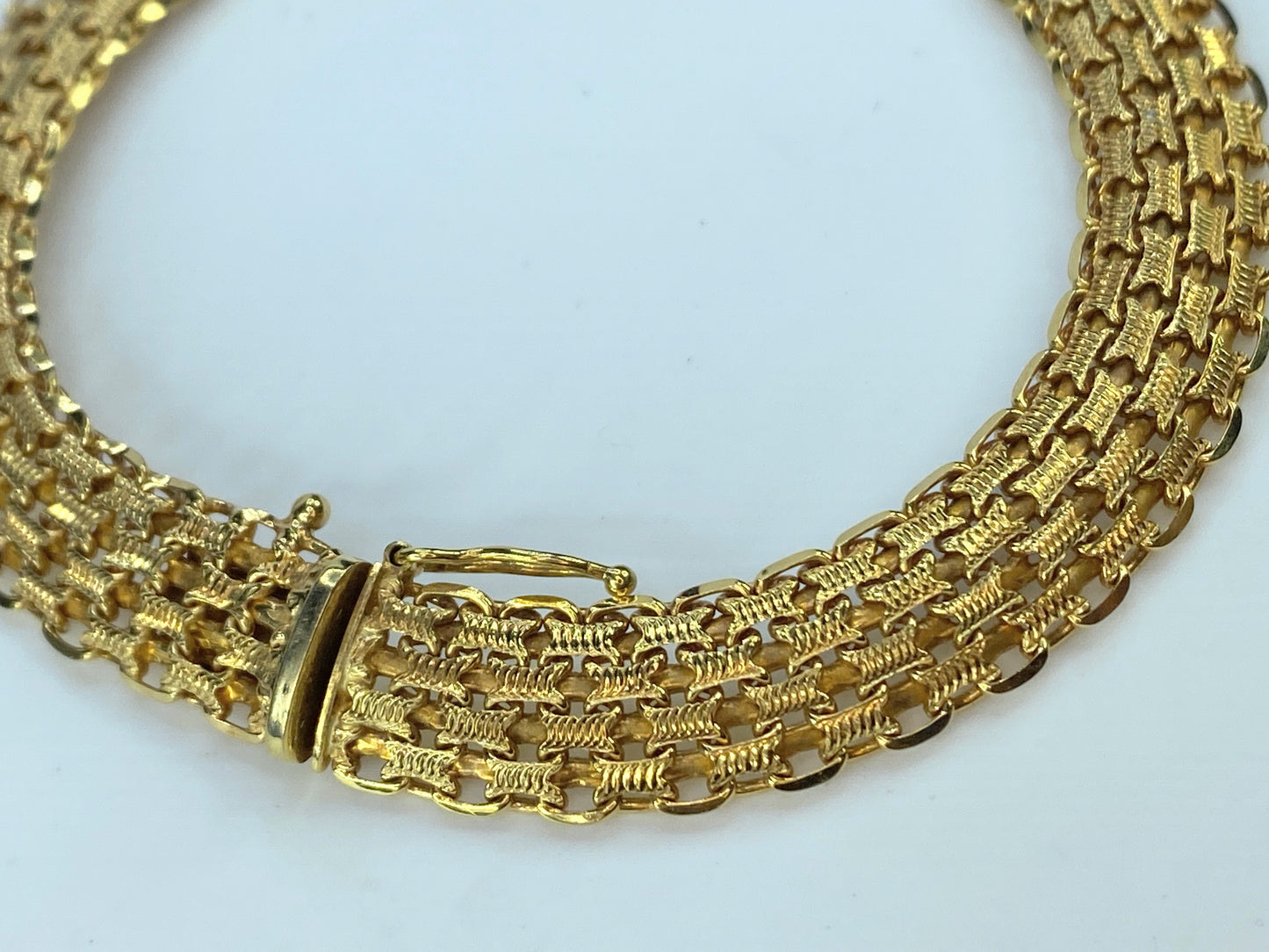 Italian 14k Yellow Gold 9.5mm Bismark-Link bracelet