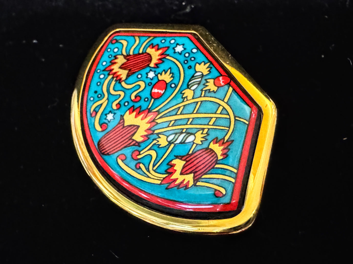 Vintage Hermès Enamel Fireworks Brooch Pin Made in France GS840