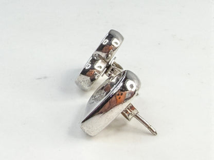 Vintage Gucci Sterling Silver Heart Stud Earrings with Box 10.4g JR1652