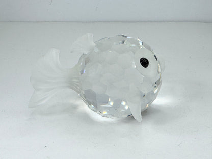 Retired Swarovski Crystal large Blowfish Fish Figurine South Sea w/box S189