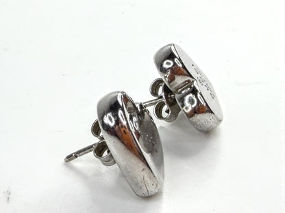 Vintage Gucci Sterling Silver Heart Stud Earrings with Box 10.4g JR1652