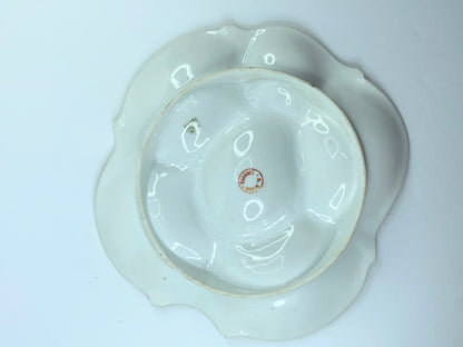 Antique Martial Redon Limoges Floral Vignettes gold accents oyster plate A600