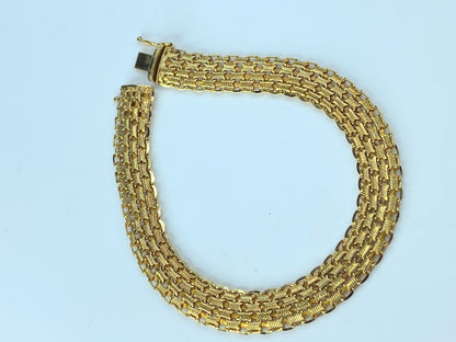 Italian 14k Yellow Gold 9.5mm Bismark-Link bracelet