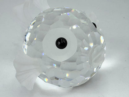 Retired Swarovski Crystal large Blowfish Fish Figurine South Sea w/box S189