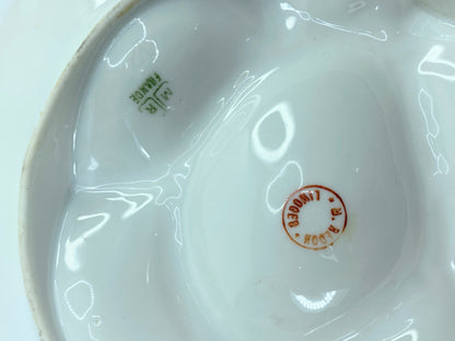 Antique Martial Redon Limoges Floral Vignettes gold accents oyster plate A600