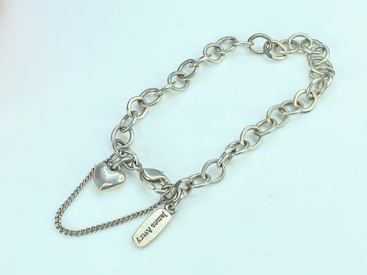 James Avery large Cable Link Charm Bracelet with tag puffy heart charms JR9821