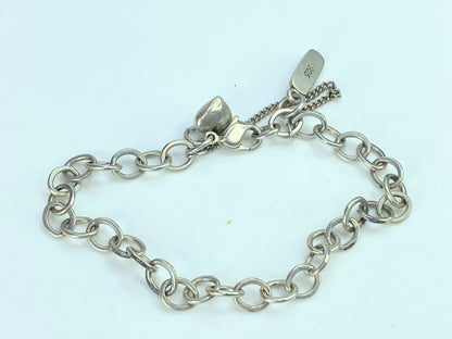 James Avery large Cable Link Charm Bracelet with tag puffy heart charms JR9821