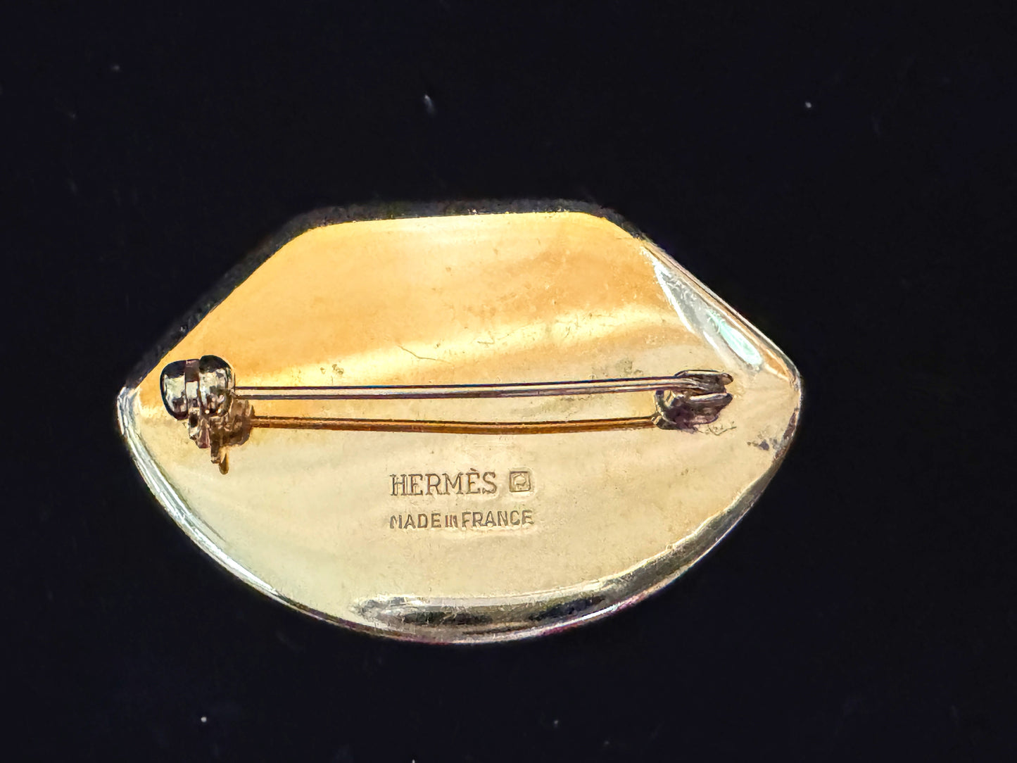 Vintage Hermès Red Enamel Gold-Tone Tassel Pin Brooch France GS841
