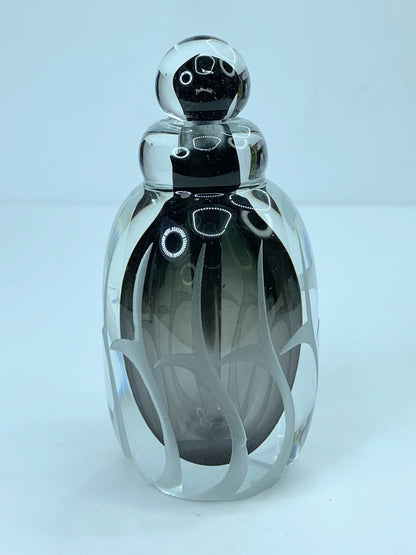 Contemporary Art Glass Perfume bottle hand etched by Craig Campbell A93