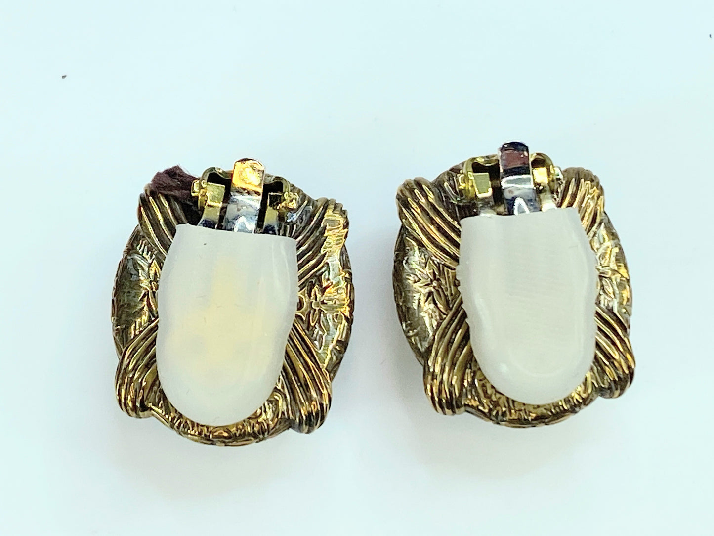 Stephen Dweck Phosphosiderite Natural Quartz gold wash clip on earrings GS99