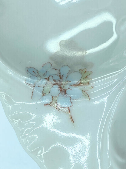 Haviland Limoges Antique hand-painted Forget Me Not floral oyster plate A601