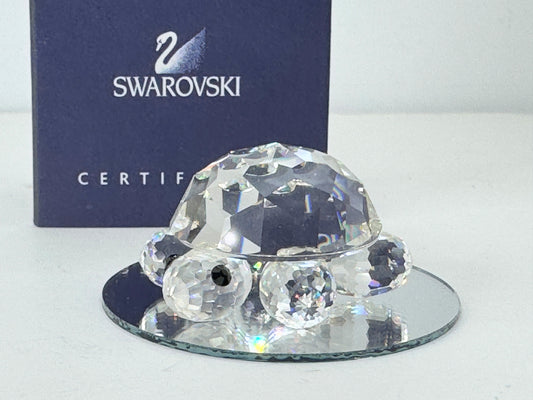 Swarovski Crystal Small TURTLE Tortoise Figurine Mint Display mirror, COA S189