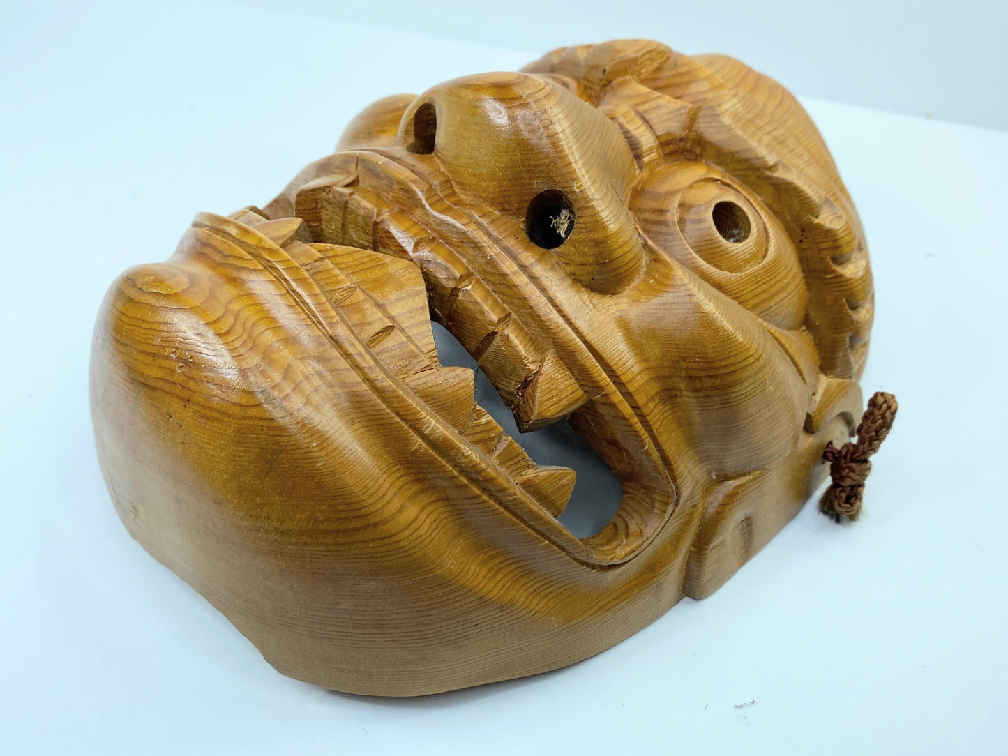 Vintage Hand-Carved Wooden Oni Mask – Japanese-Style Folk Art, c. 1950–1970 A606