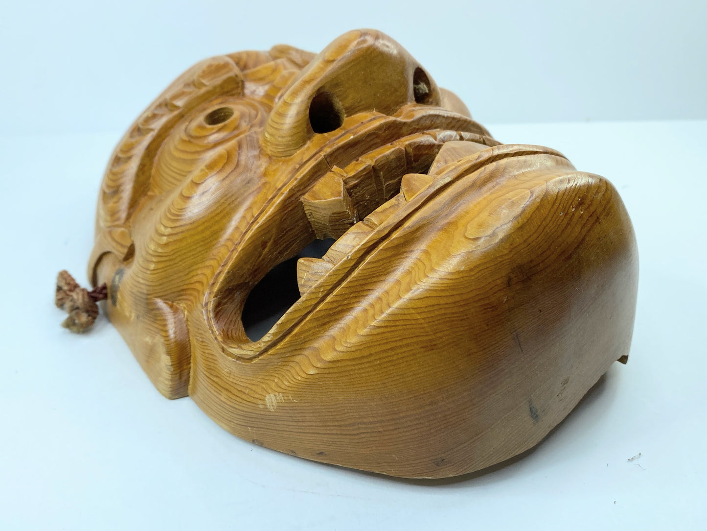 Vintage Hand-Carved Wooden Oni Mask – Japanese-Style Folk Art, c. 1950–1970 A606
