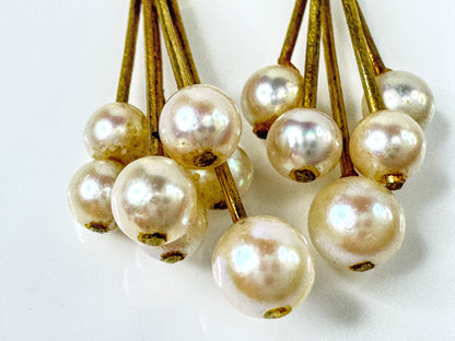 Vintage Pearl Fringe Leverback Earrings Gold Tone Dangle JR1780