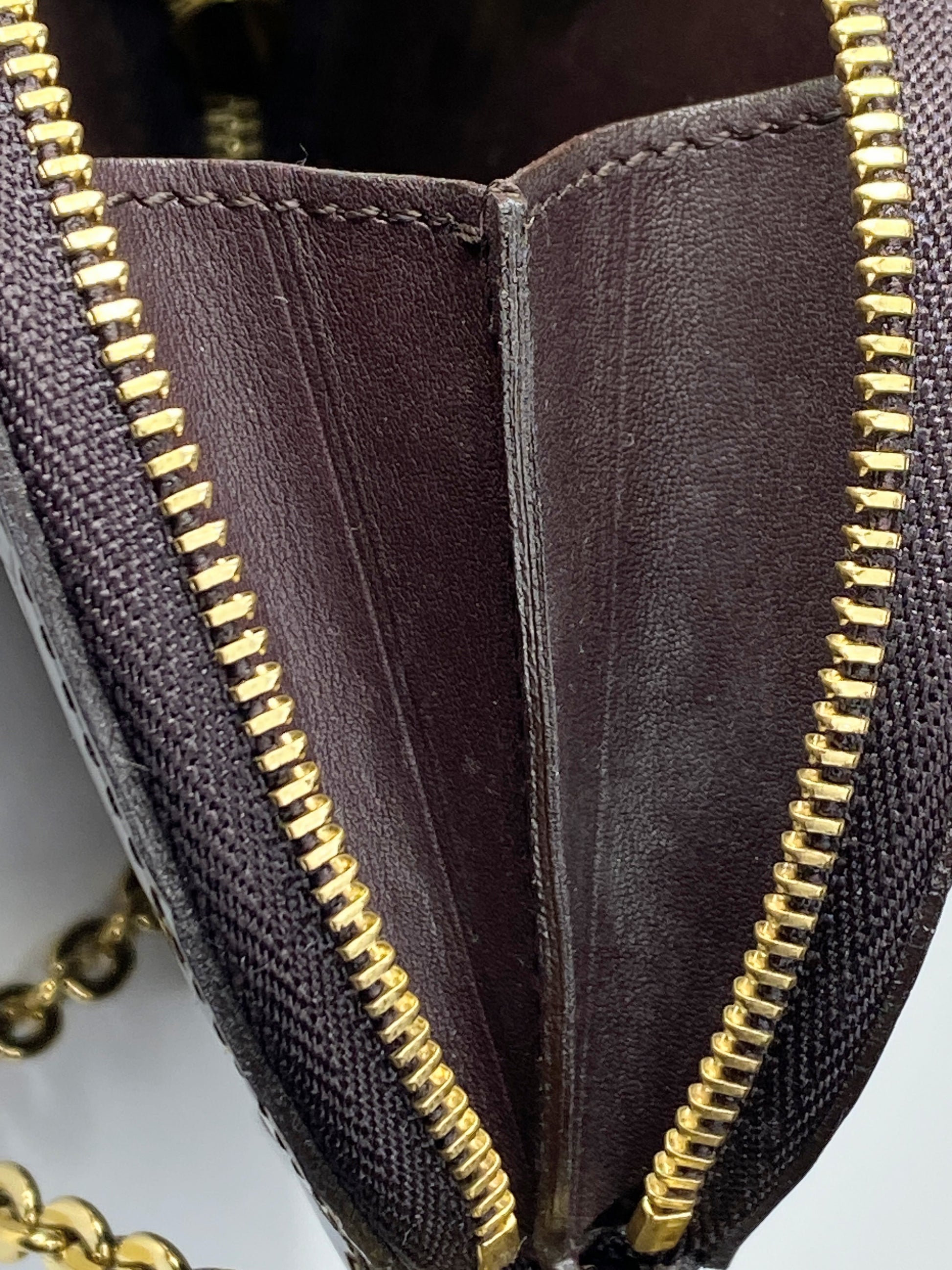 Auth Louis Vuitton Vernis Amaranth Portemonnay Squirrel Case GS419