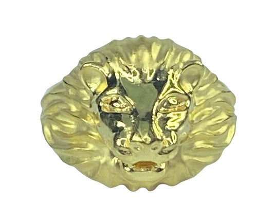 Lion head bust heavy 22K yellow gold ring