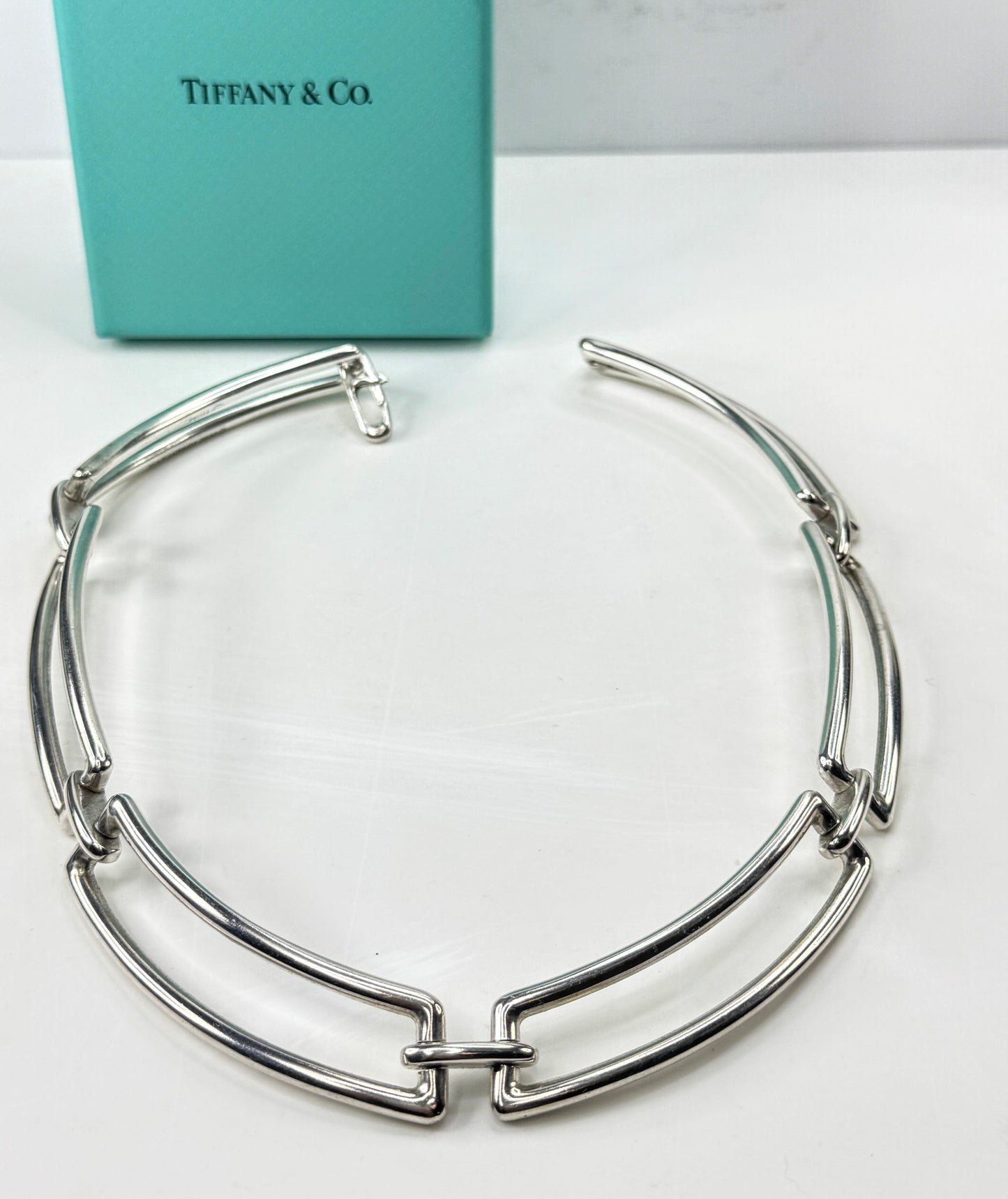 Tiffany & Co. Rectangle Link Hard Wear Choker Necklace 16" JR1783