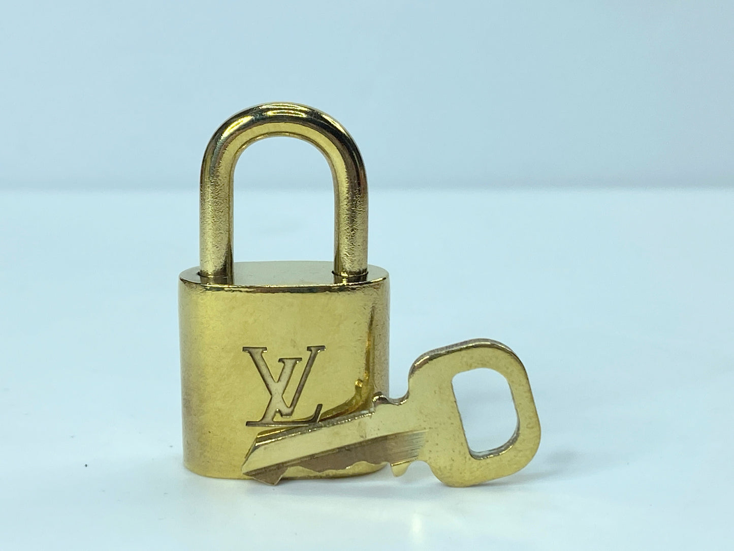 LOUIS VUITTON PadLock Lock & Key Brass Gold Authentic Number random GS433