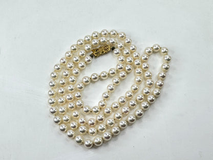 Vintage Mikimoto 36" Akoya Cultured Pearl Opera length Necklace Box 57.1g JR1784