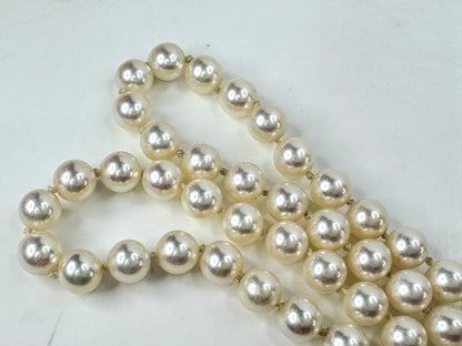 Vintage Mikimoto 36" Akoya Cultured Pearl Opera length Necklace Box 57.1g JR1784