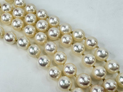Vintage Mikimoto 36" Akoya Cultured Pearl Opera length Necklace Box 57.1g JR1784