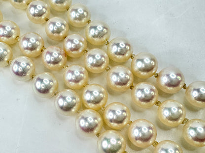 Vintage Mikimoto 36" Akoya Cultured Pearl Opera length Necklace Box 57.1g JR1784