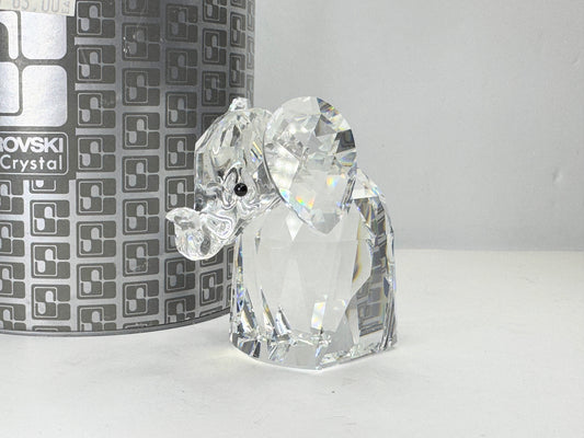 Swarovski Crystal Baby Elephant with Metal Tail 7640 2.5" Mint in box S195