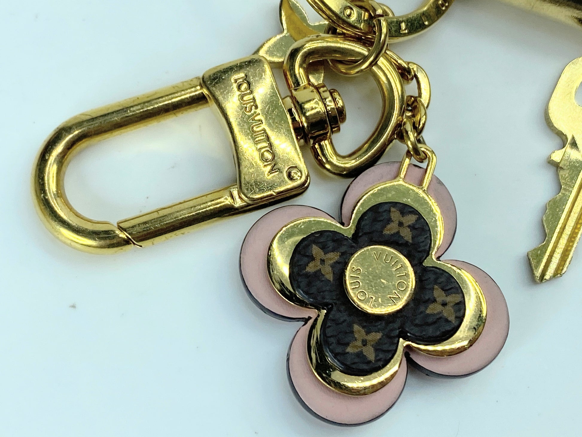 Louis Vuitton Leather Flower BB charm and the padlock Key set M63085 GS435