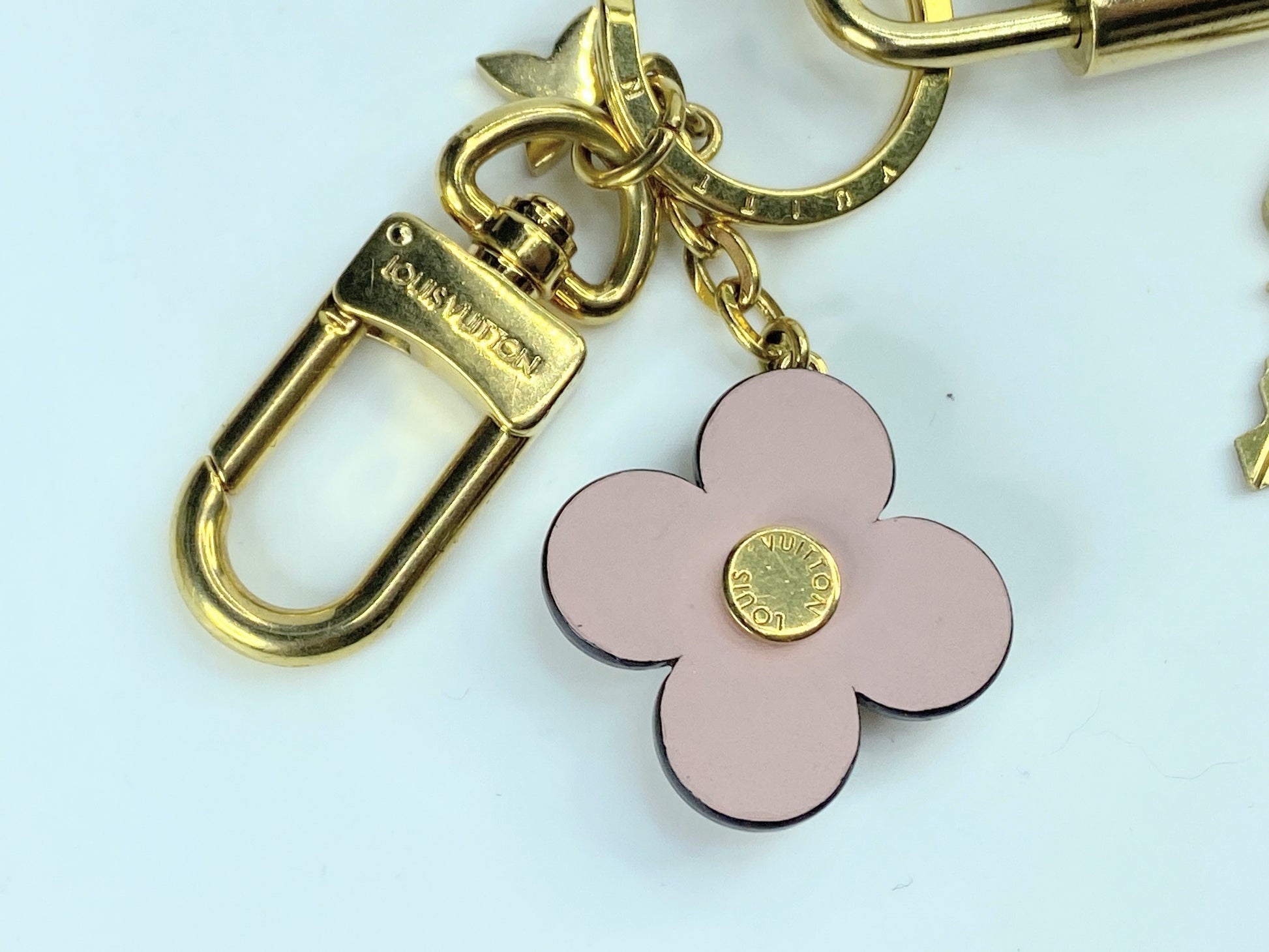 Louis Vuitton Leather Flower BB charm and the padlock Key set M63085 GS435