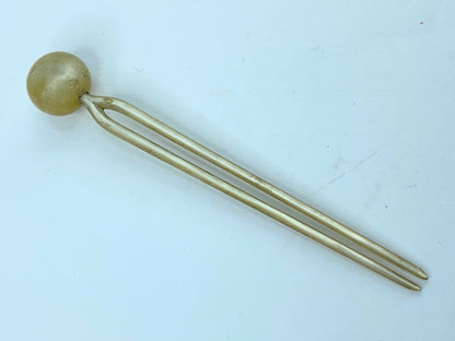 c 1940 Japanese handcrafted Mother-of-Pearl fork hairpin 4 5/8" 11.1g GS698