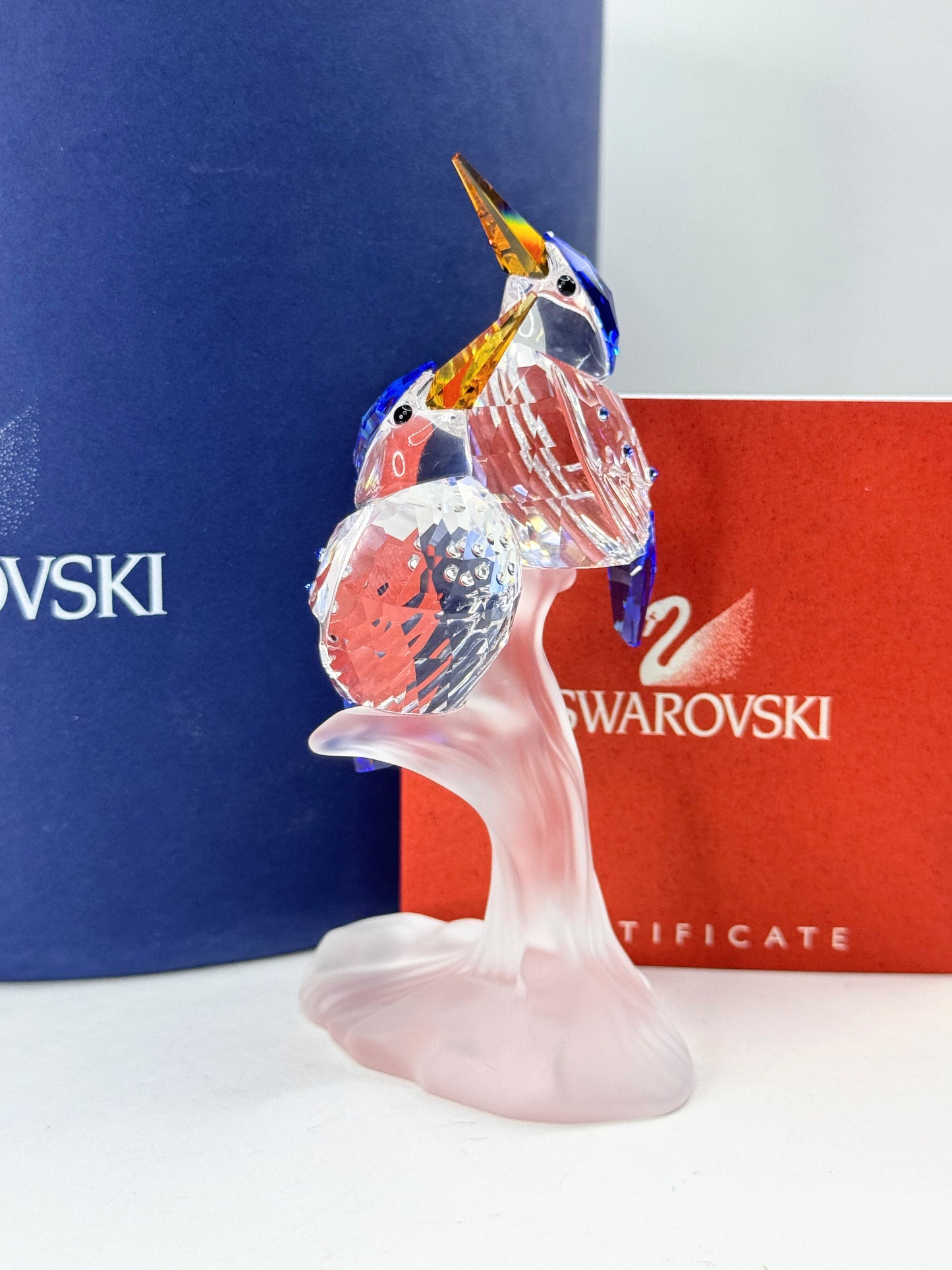 Swarovski Kingfishers Figurine Branch Base Crystal mint in box S196