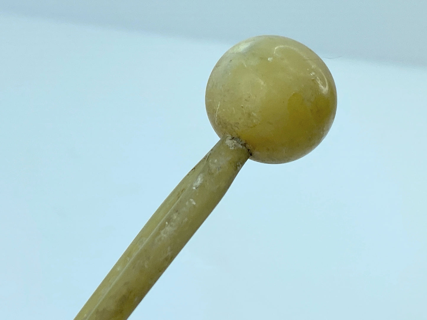 c 1940 Japanese handcrafted Mother-of-Pearl fork hairpin 4 5/8" 11.1g GS698