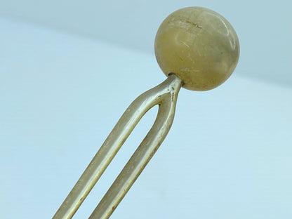 c 1940 Japanese handcrafted Mother-of-Pearl fork hairpin 4 5/8" 11.1g GS698