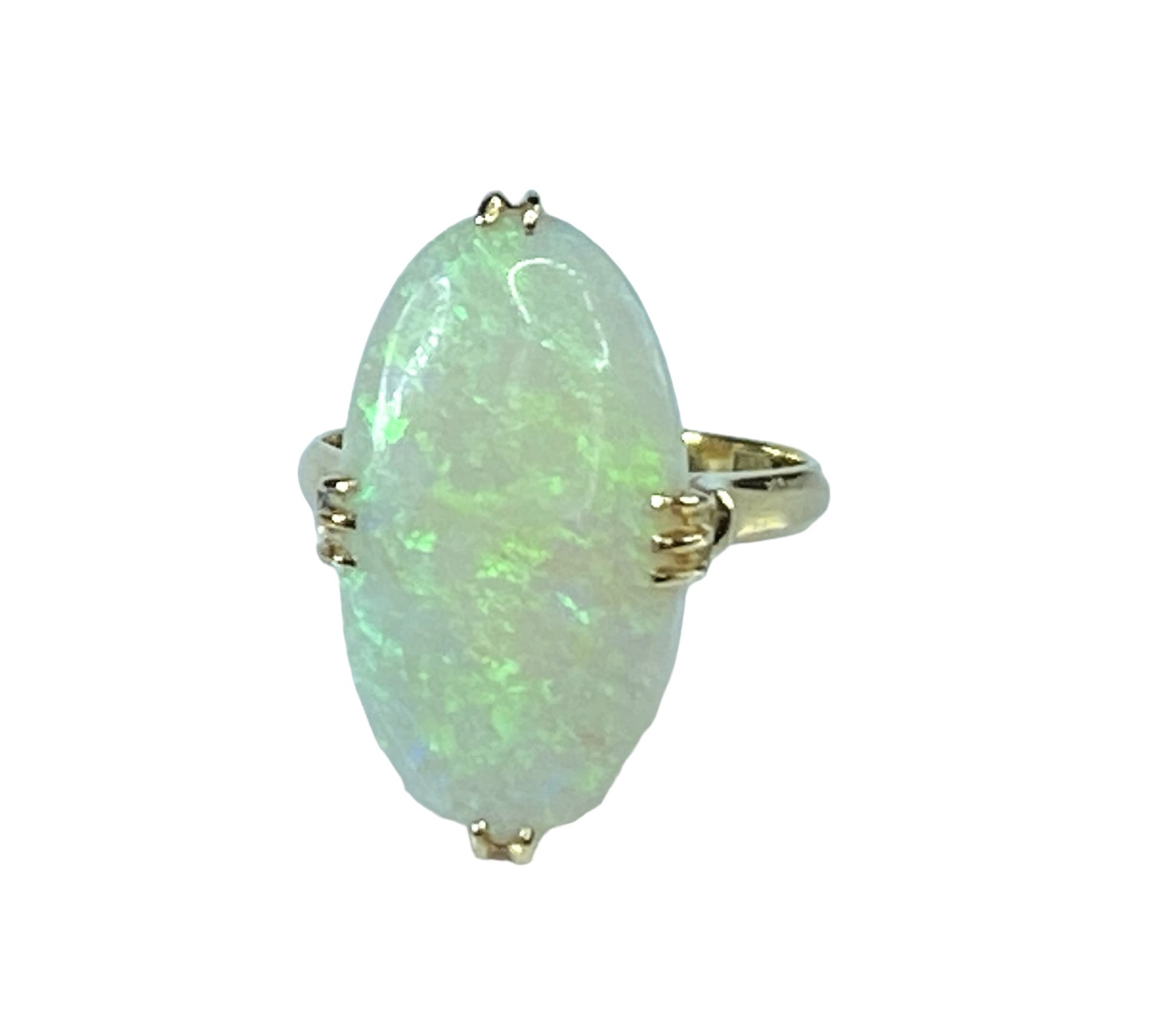 18 karat yellow gold 6.2ct oval cut Opal ring 4.1g s5.5