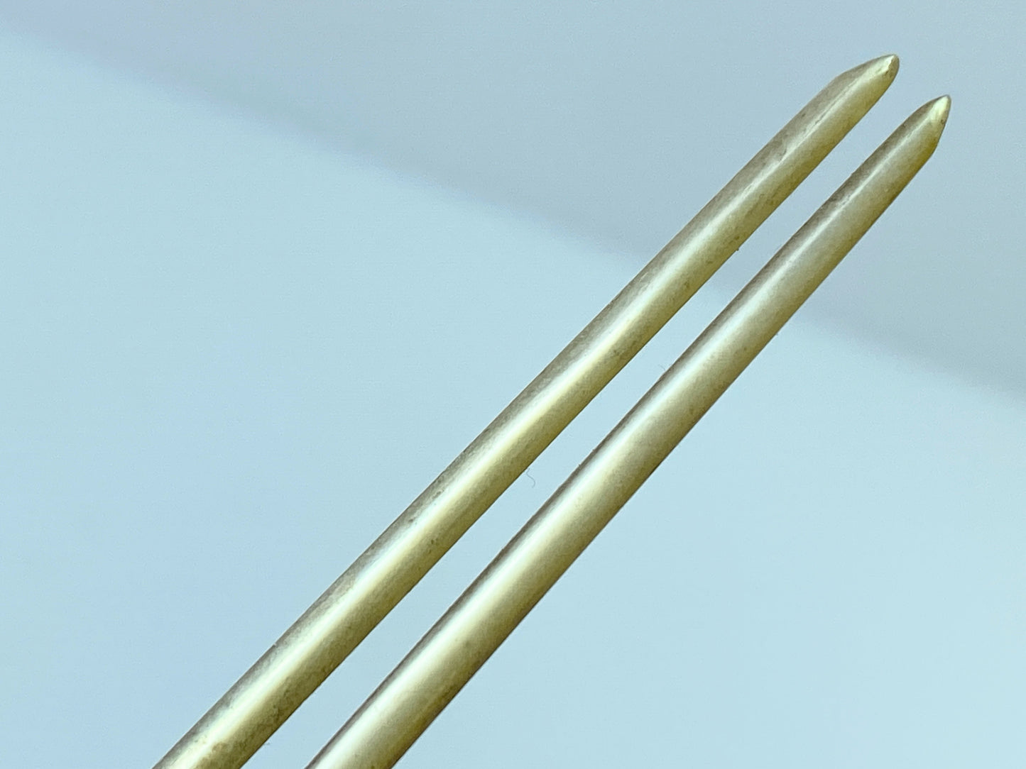 c 1940 Japanese handcrafted Mother-of-Pearl fork hairpin 4 5/8" 11.1g GS698