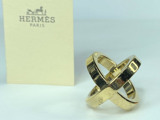 Hermes Scarf Ring Cosmos Gold Good authentic GS438