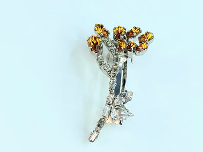 RARE Prada Floral Hair Clasp Dainty Rhinestone Hair Barrettes GS104